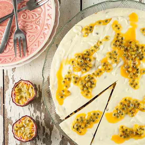 No-bake passionfruit cheesecake