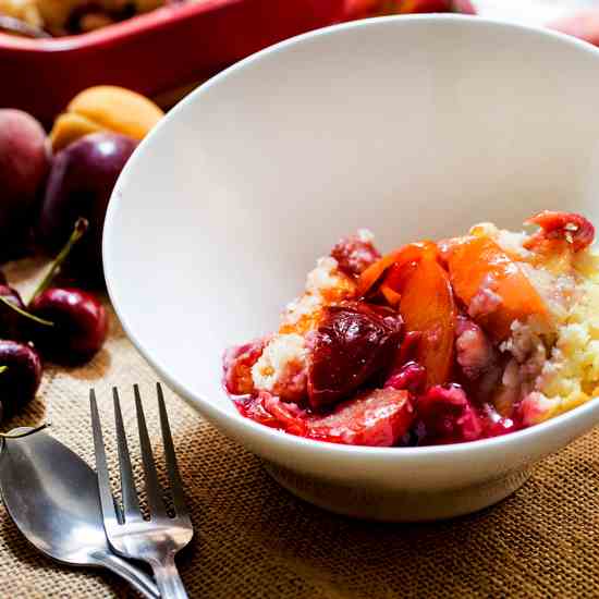 Stone Fruit Cobbler with Bourbon