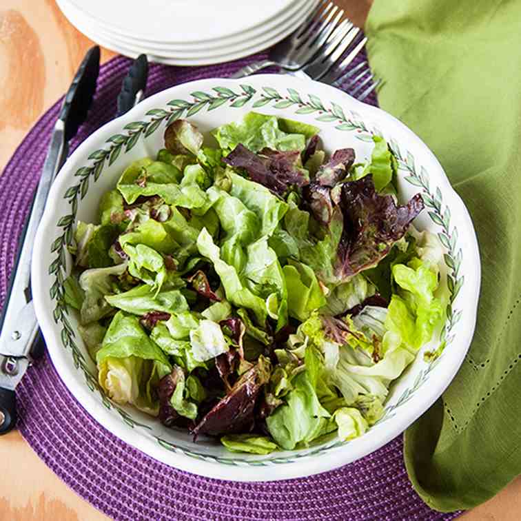 Italian Green Salad with Homemade Dressing