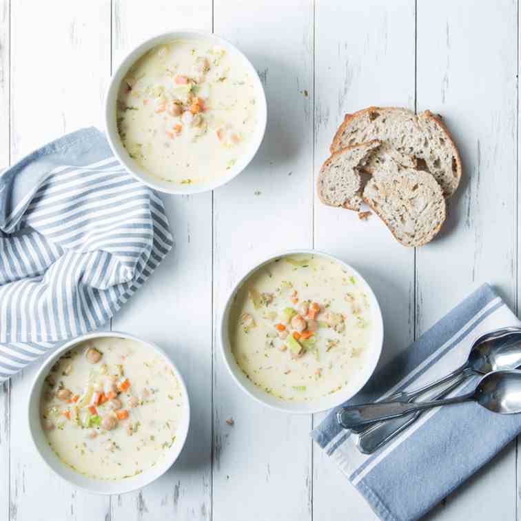 Vegan Cream of Chickpea Soup