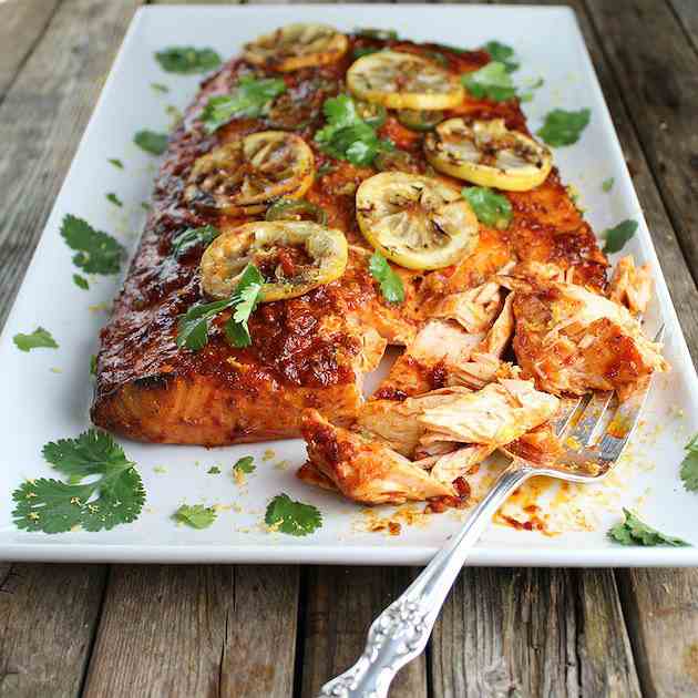 Cedar Plank Harissa Smoked Salmon 