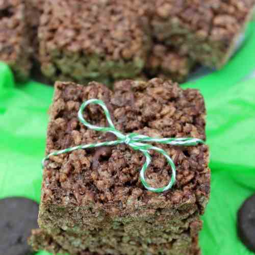 Thin Mint Rice Krispie Treats