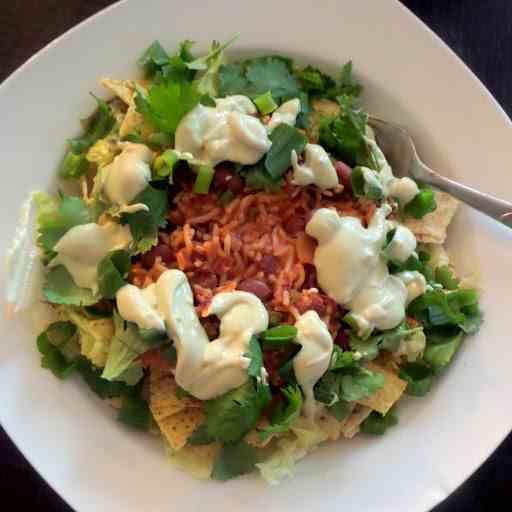 Bean and Rice Taco Salad