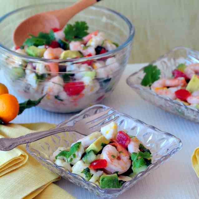 Yuzu Shrimp and Halibut Ceviche