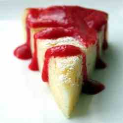 Lime Yogurt Cake with Raspberry Sauce