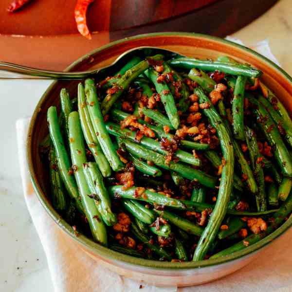 SICHUAN DRY FRIED GREEN BEANS