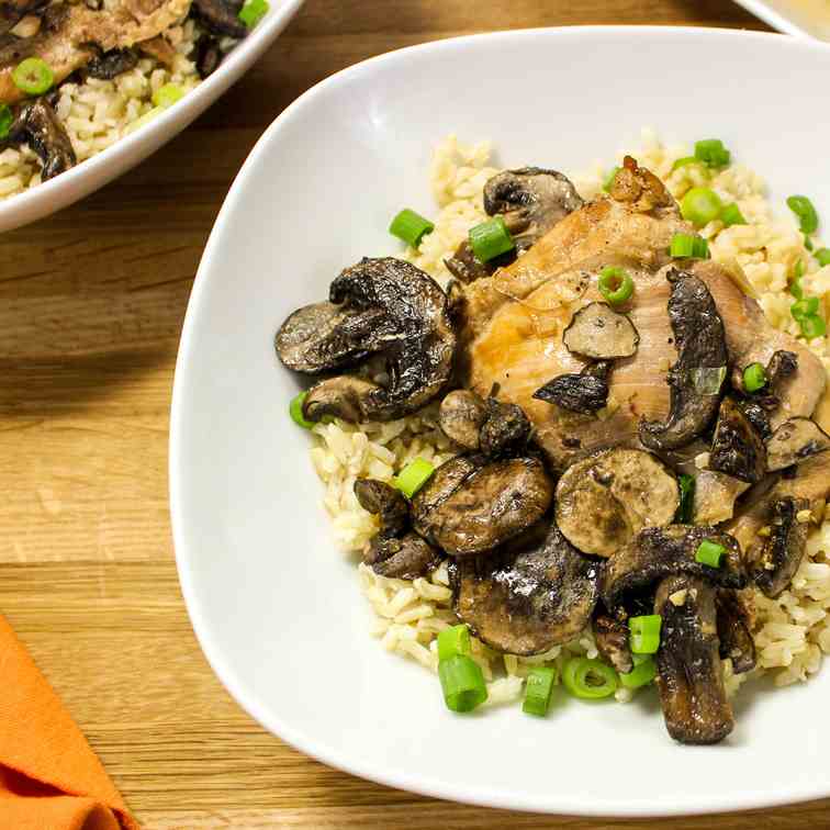 Slow Cooker Adobo Chicken - Mushrooms