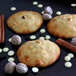 White Choc Hazelnut Spice Cookies