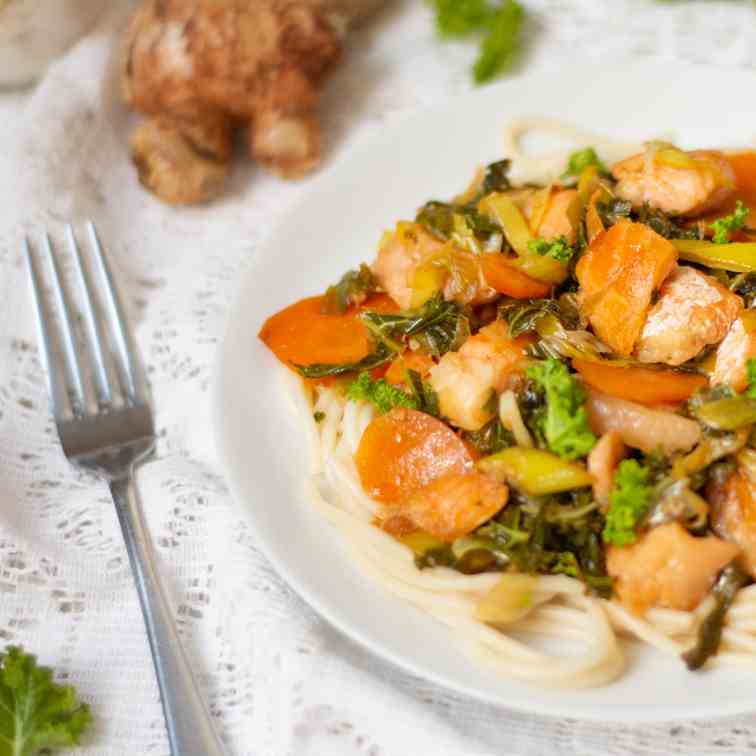 Salmon and Kale Stir-Fry