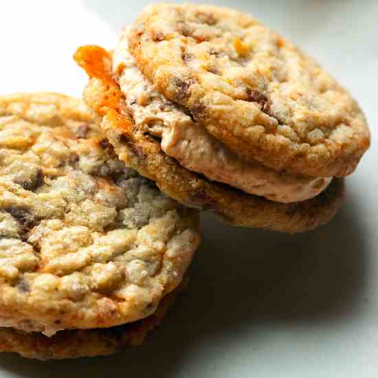 Butterfinger Cookie Sandwiches
