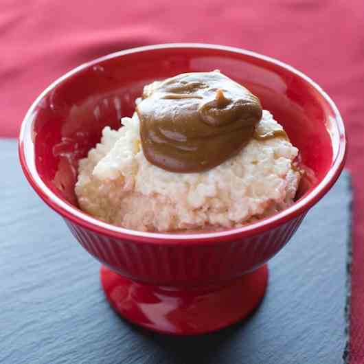 Quick Rice Pudding with Caramel Sauce