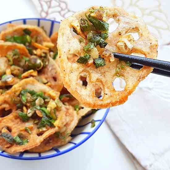 Crispy Salt and Pepper Lotus Stems 