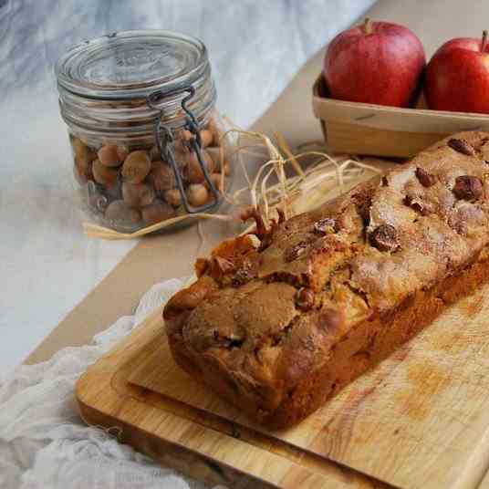 Apple Cake with dulce de leche & hazelnut