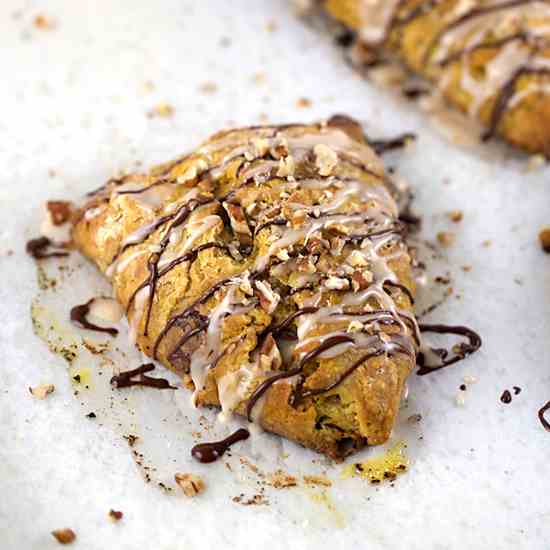 Chocolate Pumpkin Pecan Scones