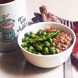 Crispy Red Poha and Peas