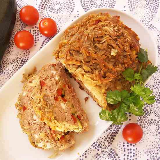 Potato-Crusted Mediterranean Meat Loaf