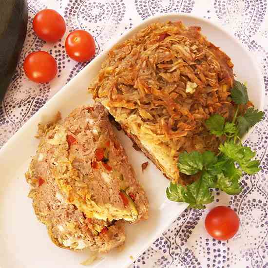 Potato-Crusted Mediterranean Meat Loaf  