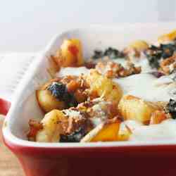 Sausage & kale gnocchi bake