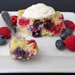 Coconut lime berry cake