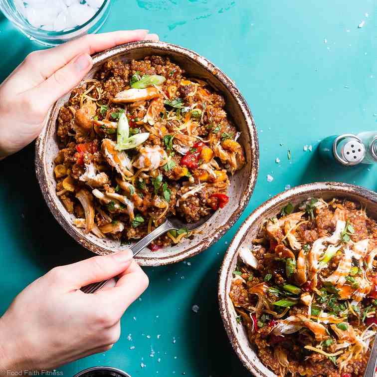 Crockpot BBQ Chicken Quinoa