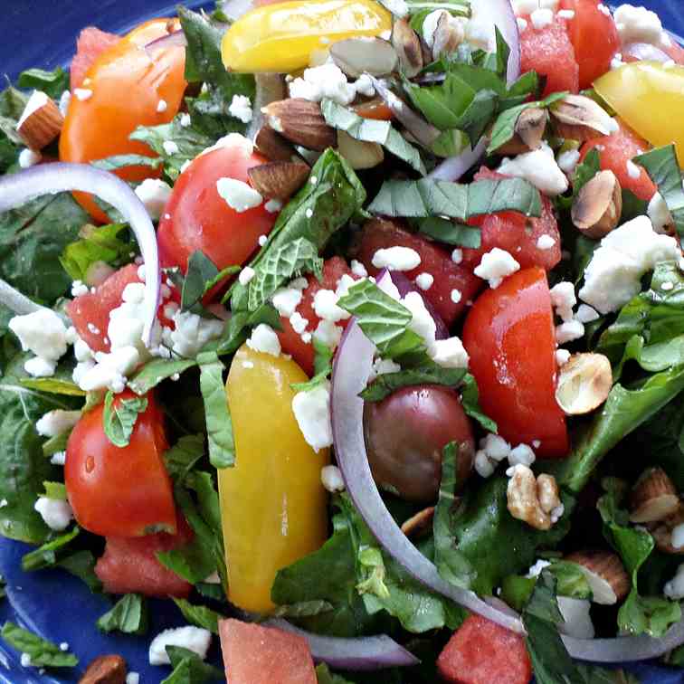 Arugula Watermelon Tomato Salad