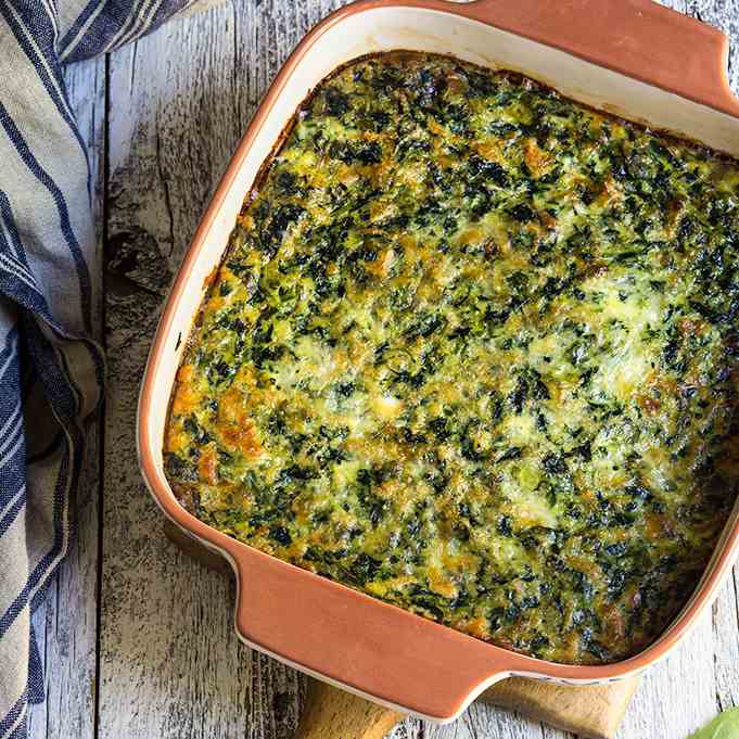 Smoky spinach rice casserole