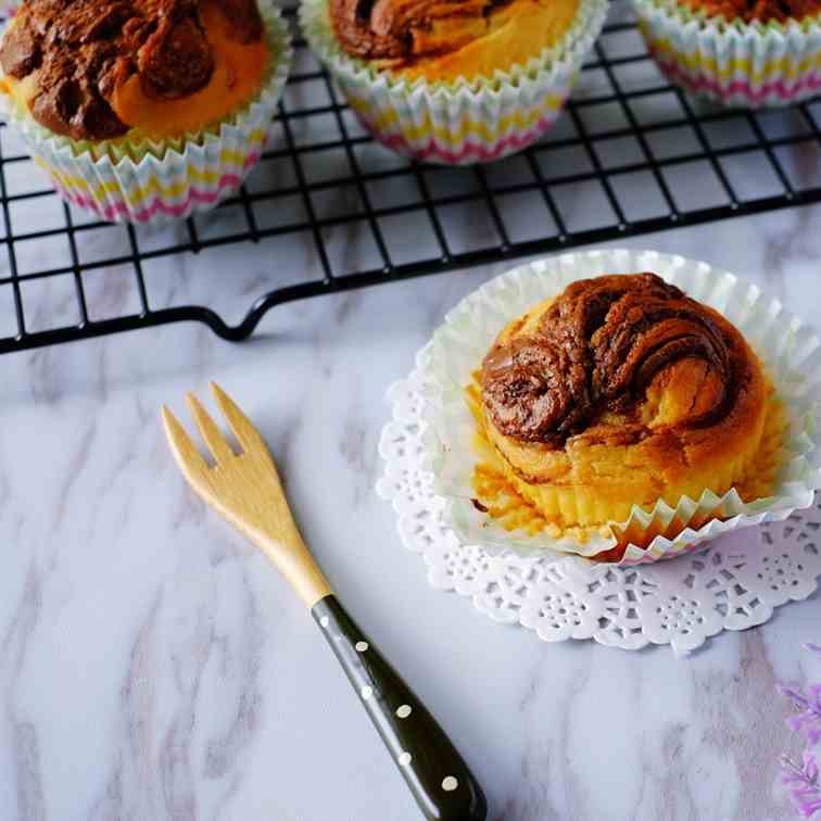 Orange Nutella Swirl Muffins
