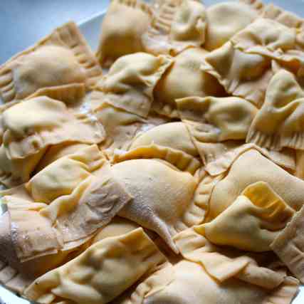 Ravioli in Butter Lemon Mint Sauce