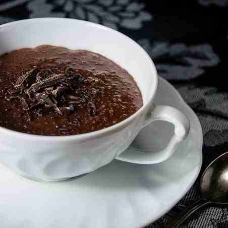 Chocolate rum quinoa pudding