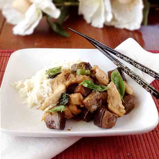 Chicken & Eggplant Stir-Fry