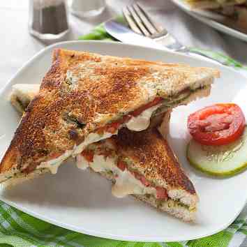 Grilled vegetable & cheese sandwich 