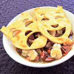 Creole Gumbo with Pastry Crowns and Masks