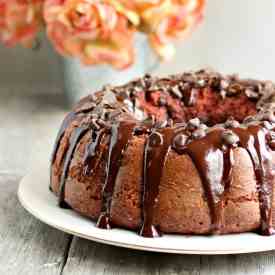 Red Velvet Chocolate Chip Bundt Cake