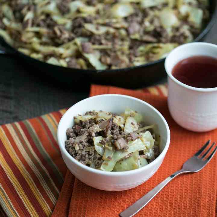 Bacon Burger Cabbage Stir Fry