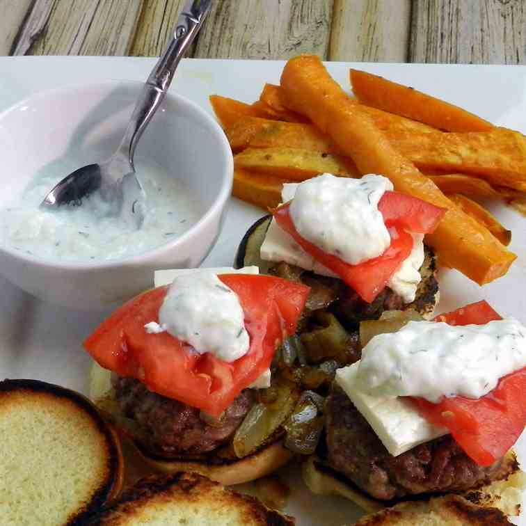 Lamb Sliders with Homemade Tzatziki