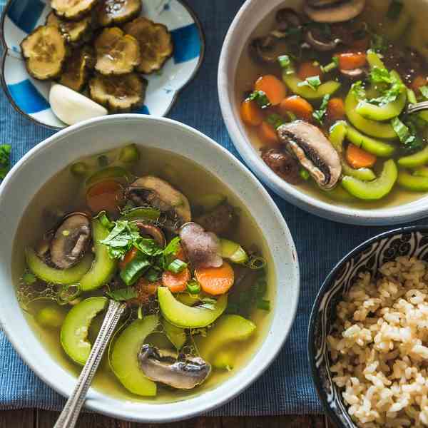 Pressure Cooker Chicken Soup (with Frozen