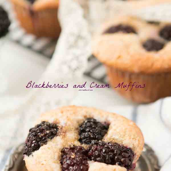 blackberries and cream muffins