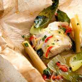 Thai-style haddock in a bag