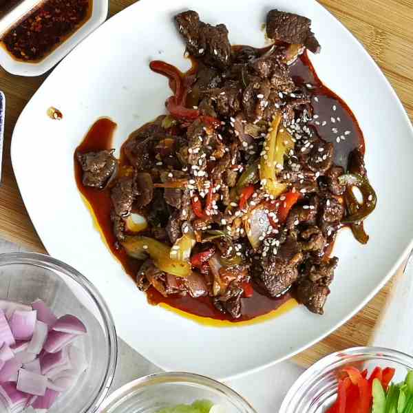 Szechuan beef stir fry