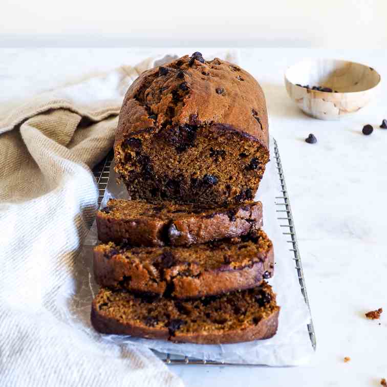 Pumpkin Espresso Chocolate Chip Bread