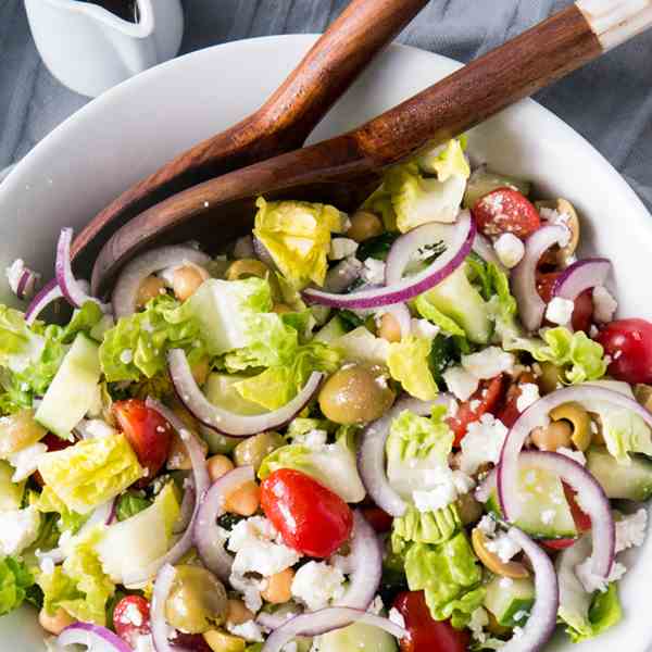Balsamic Chickpea Feta Greek Salad