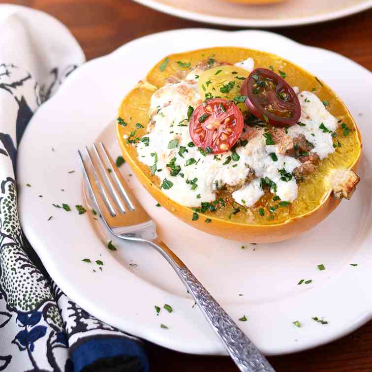 Stuffed Spaghetti Squash Boats