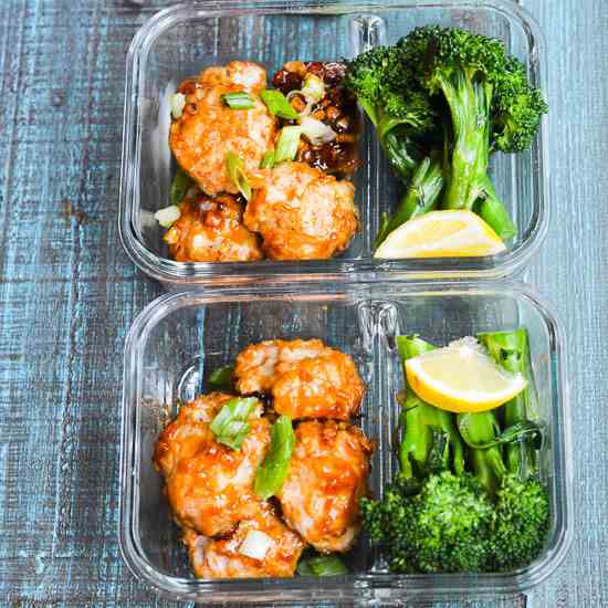 Honey Sriracha Meatballs Meal Prep-