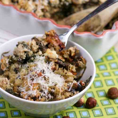 Mushroom Spinach and Brown Rice Casserole
