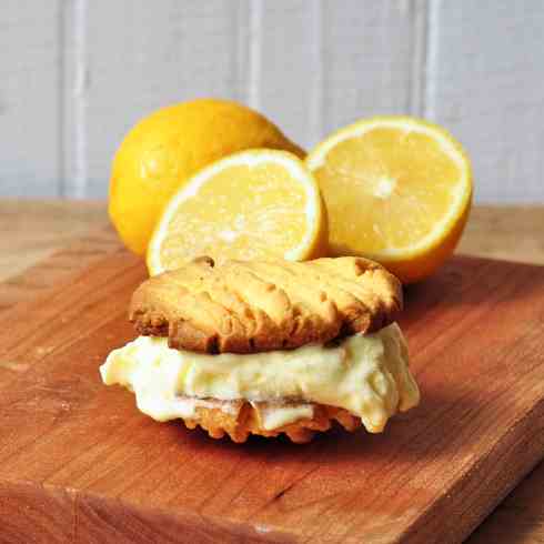 Rich lemon ice cream sandwiches