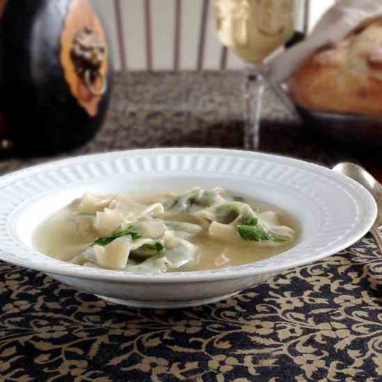 Basil and Parsley Tortellini Soup