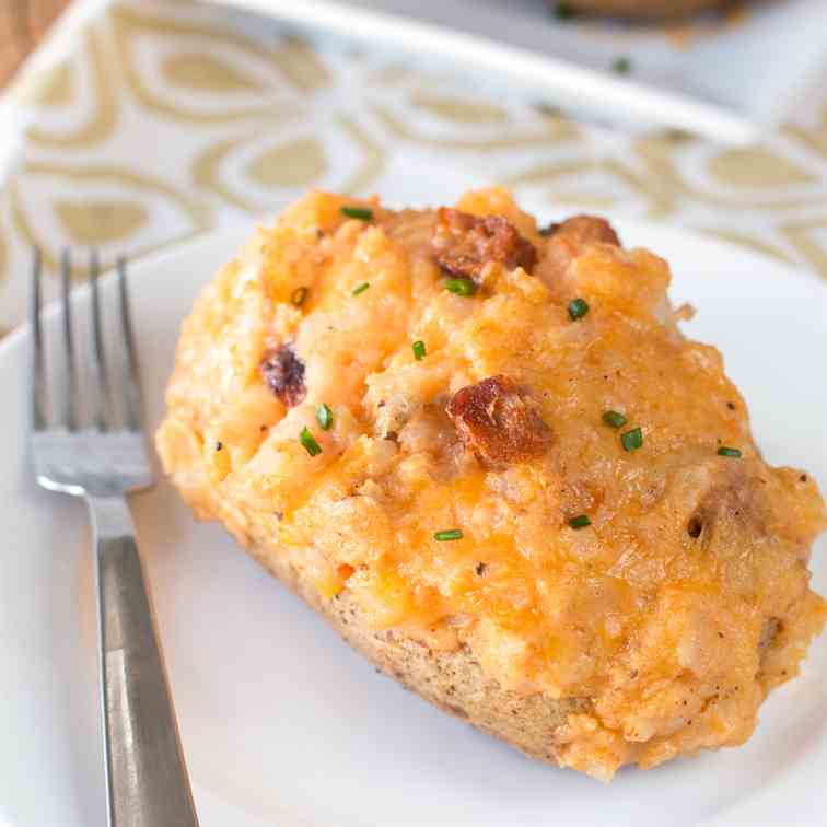 Cajun Shrimp - Andouille Stuffed Potatoes