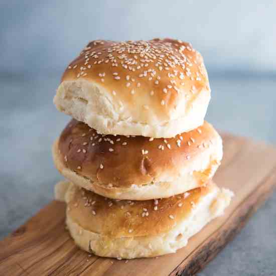 Homemade Brioche Hamburger Buns