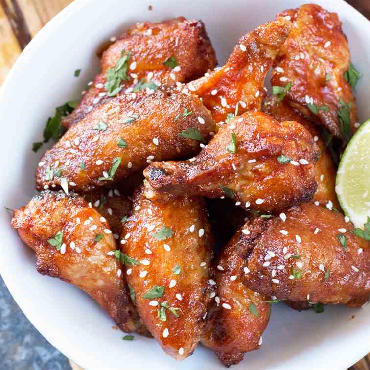 Grilled Honey Sriracha Wings