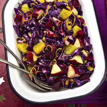 Festive red cabbage salad